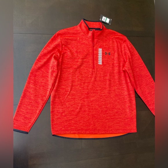 NWT Under Armour Men's Armour Fleece 1/2 Zip Pullover - Red - Picture 13 of 14